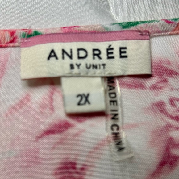 Andree by Unit Pink Floral Ruffle Sleeve Babydoll Dress Size 2X - Picture 8 of 16
